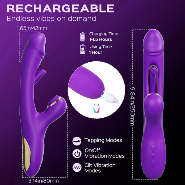 PositivityTop™ G-Bliss 7*7 Clit Sucking G-spot Tapping Vibrator