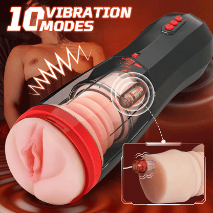 Lifelike Vaginal Entrance Thrusting Vibrating Vocal Masturbator Stroker