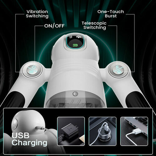 PositivityTop™ 7 Telescopic Squeezing 12 Vibration Masturbator Experience More Authentic Piston