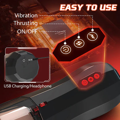 Lifelike Vaginal Entrance Thrusting Vibrating Vocal Masturbator Stroker