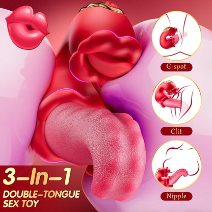 PositivitytTop™  Twin Rose Tongue Teasing & Vibrating G-spot Vibrator