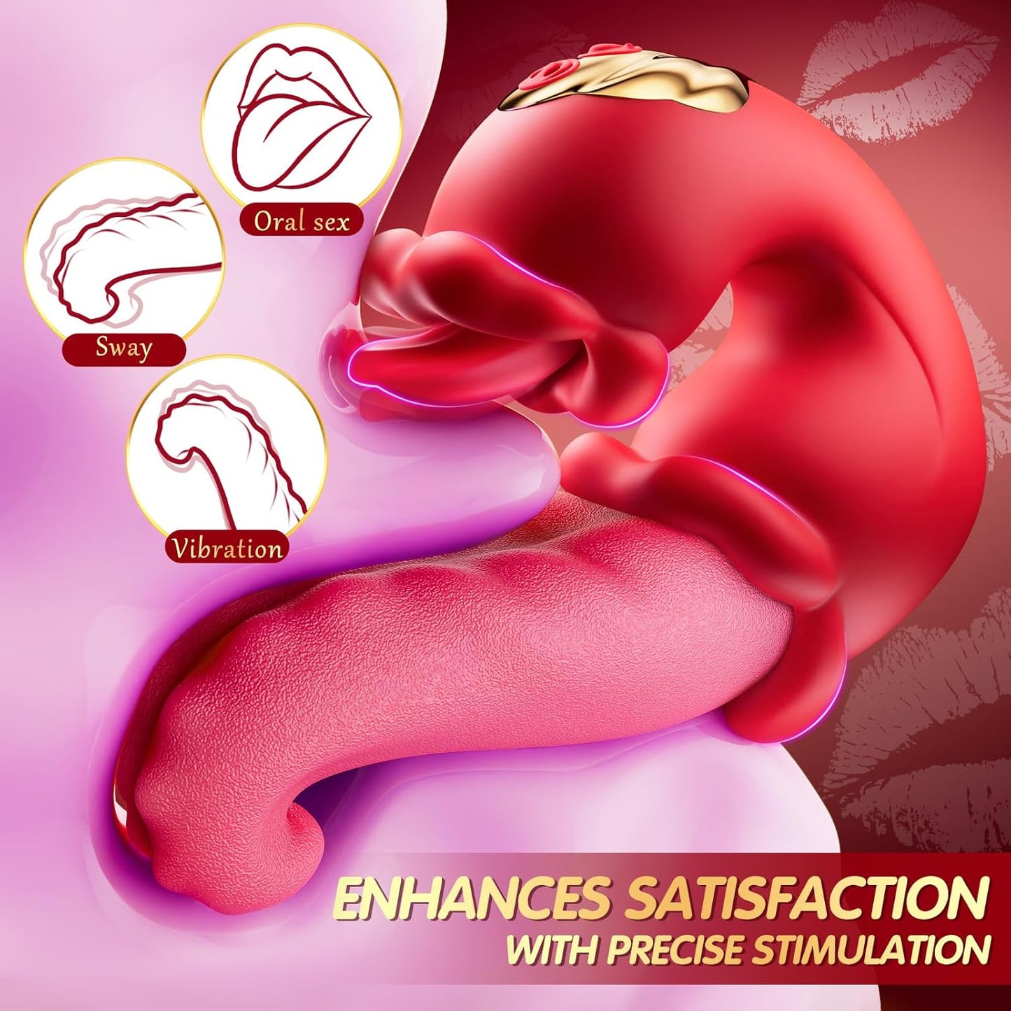 PositivitytTop™  Twin Rose Tongue Teasing & Vibrating G-spot Vibrator