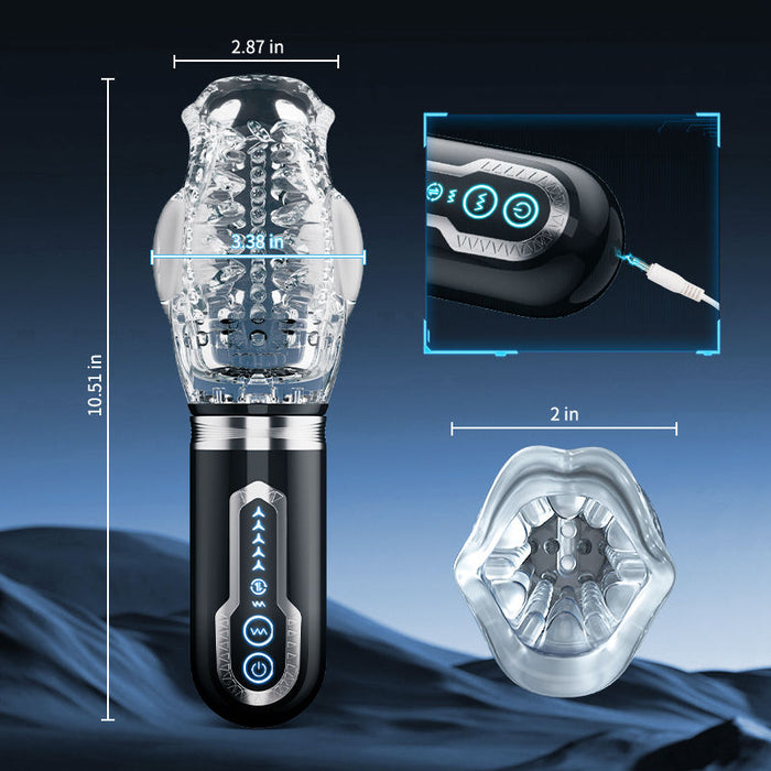 PositivityTop™ 5 Thrusting Rotating 7 Vibrating Oral Sex Handheld Masturbator